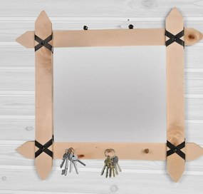 Oglinda cu agatatori Roma Homs Natur 47 X 57 X 7, lemn stratificat