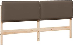 vidaXL Tăblie tapițată Gri natural și deschis 200 cm Lemn de pin masiv