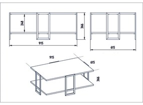 Măsuță de cafea Polka White and Gold
