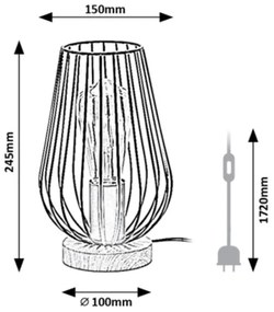Lampă de masă GREMIO 1xE27/40W/230V neagră Rabalux 6915
