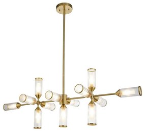 Lustră pe tijă Endon 106259 TOUR 13xG9/3W/230V alamă