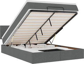 vidaXL Pat otoman cu saltea țesătură gri închis 140x190 cm