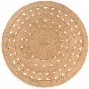 vidaXL Covor din iută cu design împletit, 180 cm, rotund