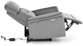 Fotoliu recliner Semir velvet gri H108 cm
