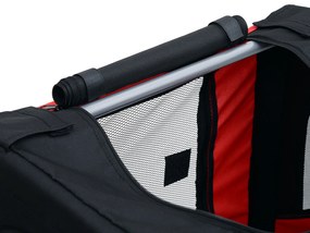 PawHut Remorcă bicicletă pentru câini, 8 reflectoare, drapel, bară tractare, oțel și poliester, 30 kg, 130x73x90 cm, roșu | Aosom Romania