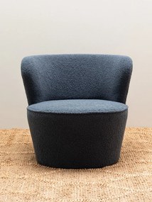 Fotoliu albastru, stofa, Curl Teddy