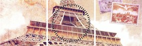 Tablou - Prriveliștea din Paris (cu ceas) (90x30 cm)