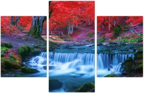 Tablou - Cascada în pădurea roșie (90x60 cm)