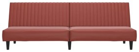 Canapea extensibila cu 2 locuri, rosu vin, piele ecologica Bordo, Fara scaunel pentru picioare Fara scaunel pentru picioare
