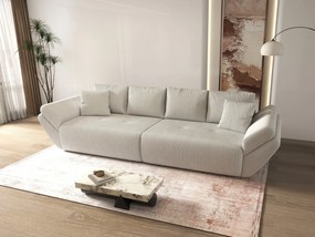 Canapea extensibilă dumonde cu ladă de depozitare si sezut confortabil din spuma high-density, Berlin Zoom Cream 300x100 cm
