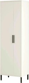 Dulap DY1-W, alb/negru, PAL melaminat, cu 2 usi, 50x36x165 cm