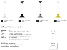 Pendul design modern Dial 25 negru