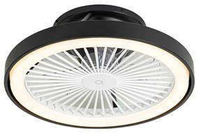 Ventilator inteligent de tavan negru 54cm incl. LED Dimmable cu telecomandă - Dave