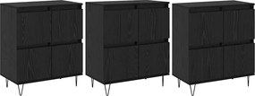 vidaXL Bufeturi 3 pcs Stejar negru 180 x 35 x 70 cm Lemn compozit