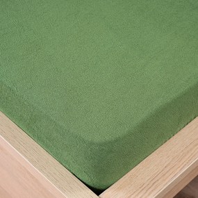 Cearșaf de pat 4Home frotir, verde măsline, 180 x 200 cm, 180 x 200 cm