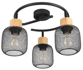 Brilagi - Spot BASKLITE 3xE27/15W/230V lemn de cauciuc/negru