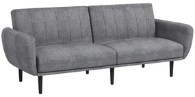 HOMCOM Canapea Extensibilă cu Spătar Rabatabil pe 3 Niveluri și 3 Locuri, Canapea Modernă din Material și Lemn, 208x84x82 cm | Aosom Romania