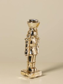 Sfeșnic din sticlă, figurină spărgător de nuci, auriu, finisaj lucios, 23×7×7 cm, „Casse-Noisette"