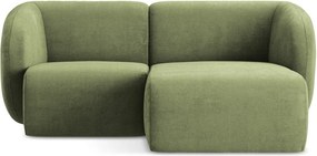 Colțar verde cu tapițerie din chenille (cu colț pe partea dreaptă/cu șezlong) Lani – Makamii