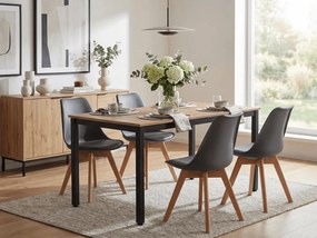 Scaun KITO gri inchis cu picioare din fag