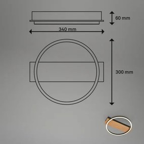 Briloner 3908-014 - Plafonieră LED KADA LED/14W/230V Ø 30 cm negru/maro