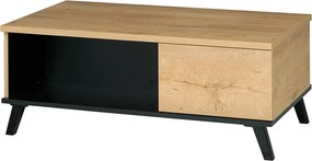 Masuta de cafea SIRAN TYP 8, stejar deschis/negru, DTD laminat/plastic