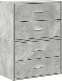 vidaXL Dulapuri cu 2 sertare 2 buc Beton Gri 60x31x40cm Lemn prelucrat