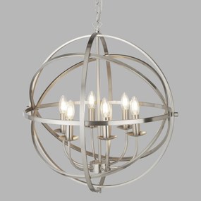 Lustra suspendata stil traditional Orbit argintiu satin 2476-6SS SRT