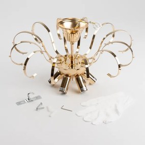 Lustră de cristal aplicată Brilagi CRYSTAL 6xE14/60W/230V auriu