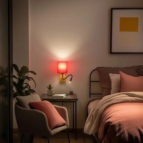 Lampă LED de perete Brilagi NUBILA WOOD 1xE27/25W/230V + LED/3W stejar/roz