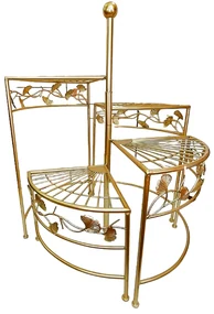 Etajera pentru flori KLARA tip evantai, 90cm, Fier forjat