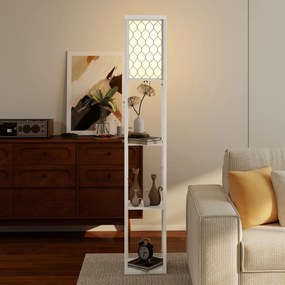 Homcom Lampa Pom 160 cm – Negru cu Rafturi pe 3 Niveluri | Aosom Romania