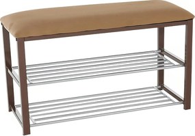 Pantofar LANGELLA, bej/crom, stofa clasica/metal, 81x31x49 cm