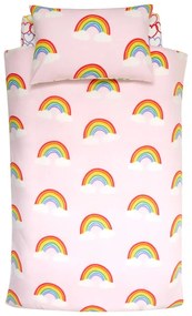 Lenjerie de pat pentru copii din flanelă pentru pat de o persoană 135x200 cm Rainbow Hearts – Catherine Lansfield