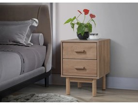 Noptieră în culoare naturală cu aspect de lemn de stejar Melanie – Støraa