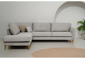 Colțar gri deschis cu tapițerie din catifea reiată (cu colț pe partea stângă ) Paris – Scandic