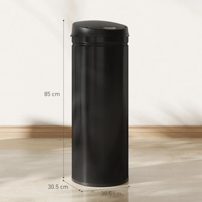 HOMCOM Coș cu senzor de 50 litri cu funcție soft-close, coș de gunoi din oțel inoxidabil fără atingere pentru bucătării igienice | Aosom Romania