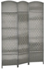 HOMCOM Paravan interior din lemn 3 panouri separator de cameră pliabil pentru sufragerie dormitor 135 x 180 cm gri | Aosom Romania