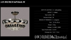 Plafonier cristal Bohemia L15 365/06/6 half black