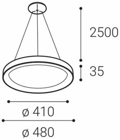 Lustră LED pe cablu BELLA SLIM LED/38W/230V 3000/4000K neagră LED2
