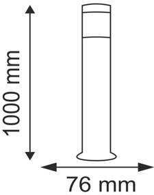 Corp de iluminat exterior OSLO 1xE27/10W/230V 1000mm