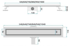 REA-G5809 - Rigolă de scurgere NEOX PRO 80 cm, oțel inoxidabil