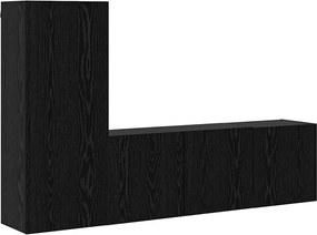 vidaXL Unitate TV de Perete Pe perete 5 pcs Stejar Negru Lemn compozit