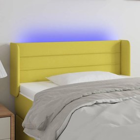 3123357 vidaXL Tăblie de pat cu LED, verde, 83x16x78/88 cm, textil