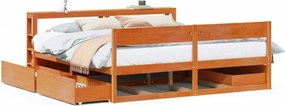 vidaXL Cadru de pat fără saltea, maro ceruit 180x200 cm lemn masiv pin