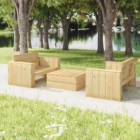 3096636 vidaXL Set mobilier de grădină, 3 piese, lemn masiv pin tratat