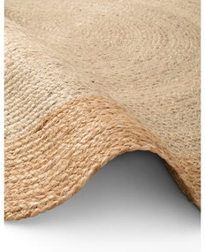 Covor fildeș reversibil, țesut manual rotund din iută ø 100 cm Jutta Ivory – Hanse Home