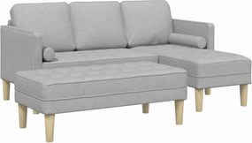 vidaXL Set de canapea cu pernă 2 pcs Gri nori Poliester