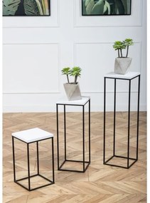 Suport flori BASICLOFT 80x24 negru/alb