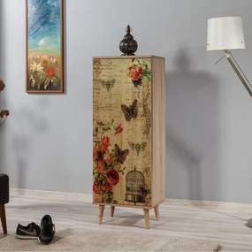 Dulap pentru pantofi Mega Sonoma Oak Roses